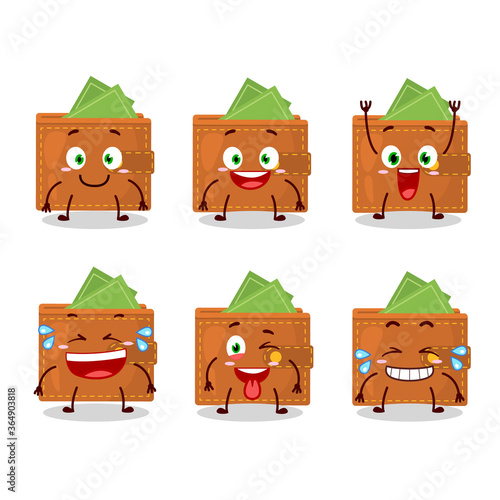 Cartoon character of wallet with smile expression