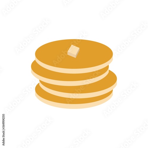 pancakes with butter cube on top