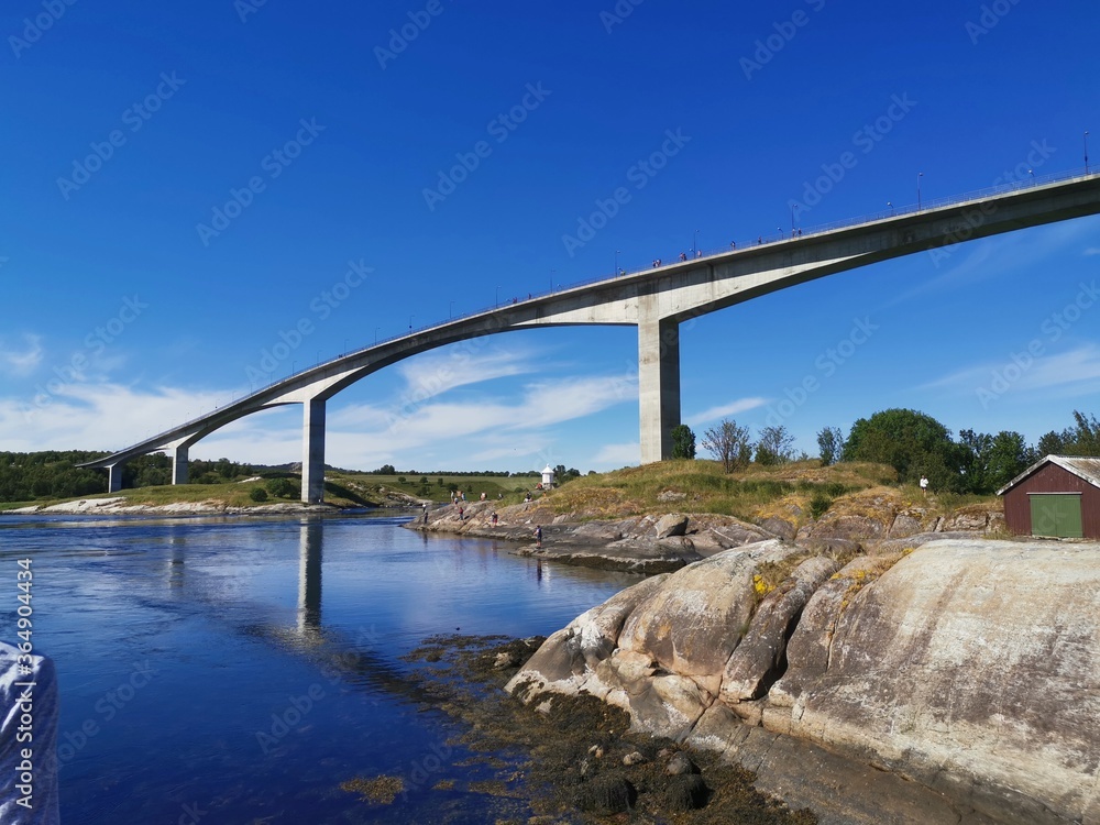 Fototapeta premium Saltstraumen Tidal Current Maelstrom Bodø Northern Norway Bridge