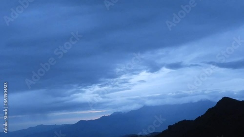 Rain clouds over the mountains of westernghats