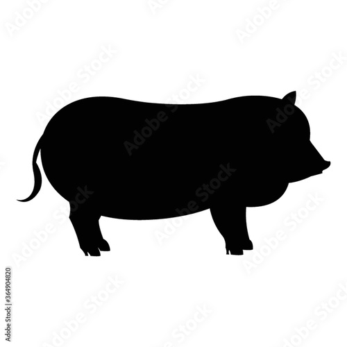 silhouette of pig