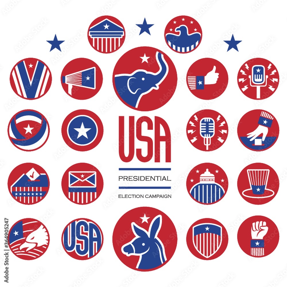 usa presidential election campaign icons usa presidential election campaign icons