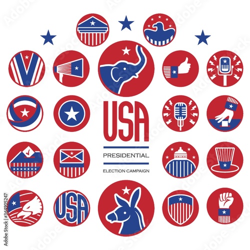 usa presidential election campaign icons
