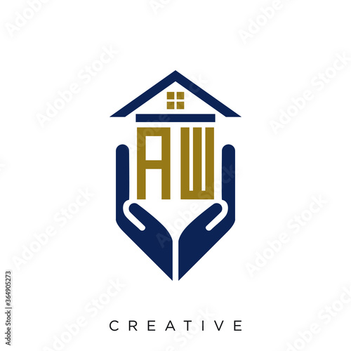 aw logo design vector for real estate