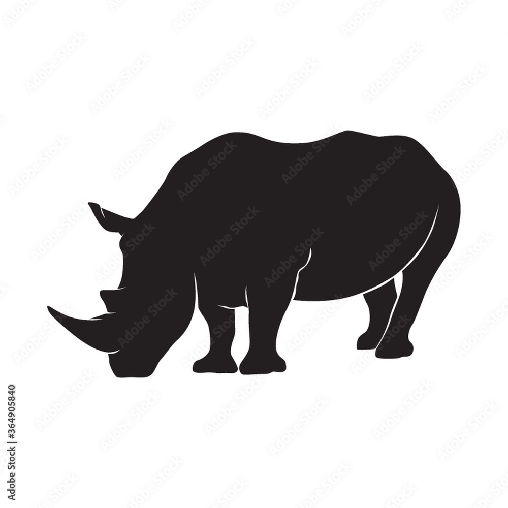 silhouette of a rhinoceros