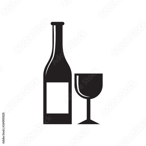 wine bottle and glass