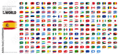 Brush Strokes Painted Flags of the World