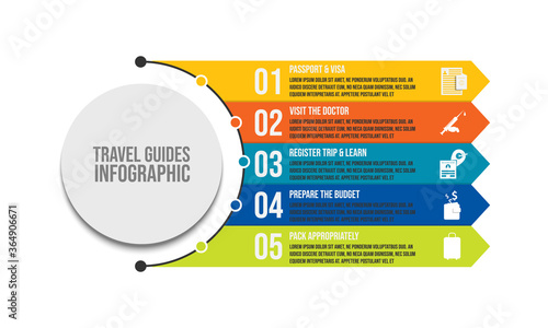 Travel guides infographi template design