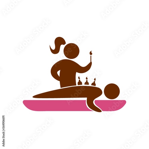 girl giving a cupping therapy