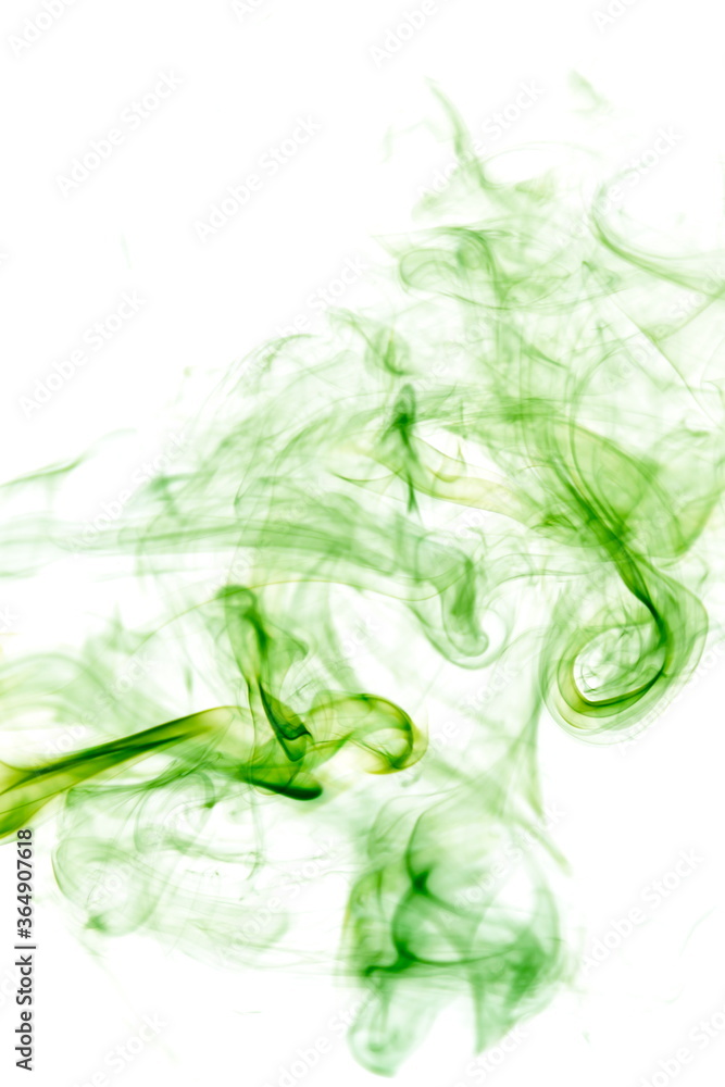 Green smoke on white background Green smoke on white background