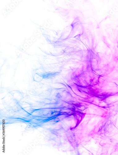 Colored smoke on white background