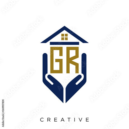 gr logo design vector for real estate