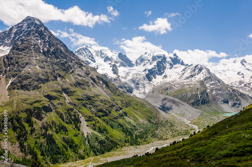 Piz Roseg  Val Roseg  Lej da Vadret  Piz Sella  Piz Gl  schaint  Sellagletscher  Piz Tschierva  Piz Scerscen  Berninagruppe  Oberengadin  Corvatsch  Murt  l  Alpen  Sommer  Graub  nden  Schweiz