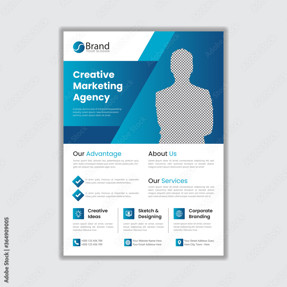 Naklejka premium Creative Corporate Business Flyer poster pamphlet brochure cover design layout background,template in A4 size – illustration