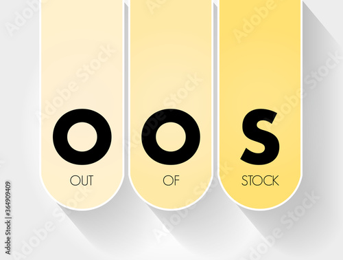 OOS - Out Of Stock acronym, business concept background