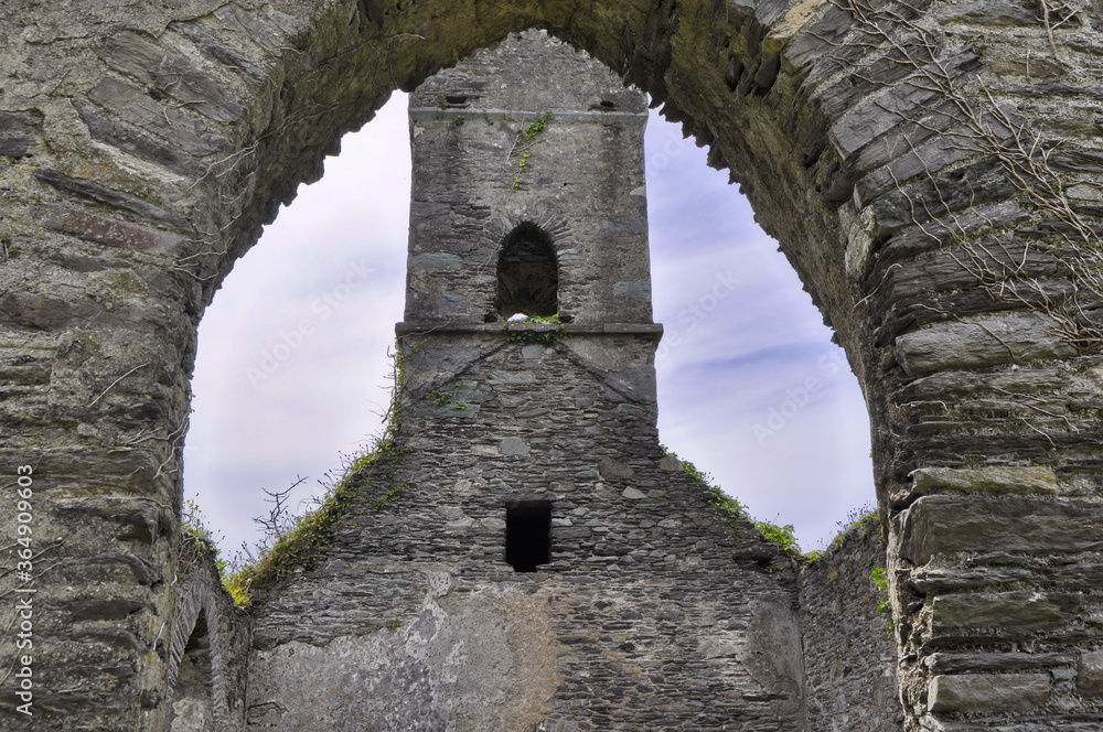 Ruins of an ancient abbey in Ireland