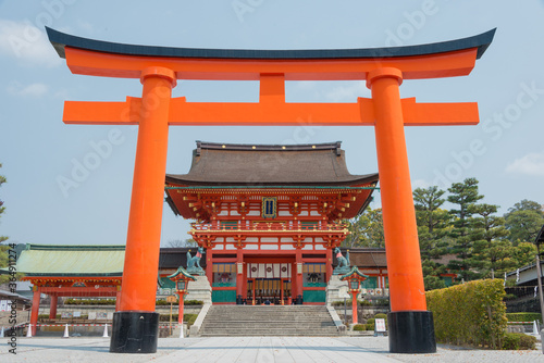 Fushimi Inari-taisha Shrine in Fushimi, Kyoto, Japan. Fushimi Inari Taisha is Kyoto's most important Shinto shrine and one of its most impressive attractions.
