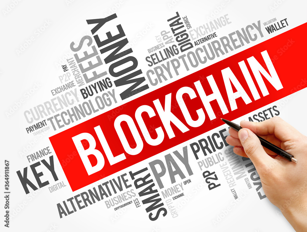 Blockchain cryptocurrency coin word cloud, business concept background Blockchain cryptocurrency coin word cloud, business concept background
