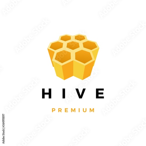 hive honey logo vector icon illustration