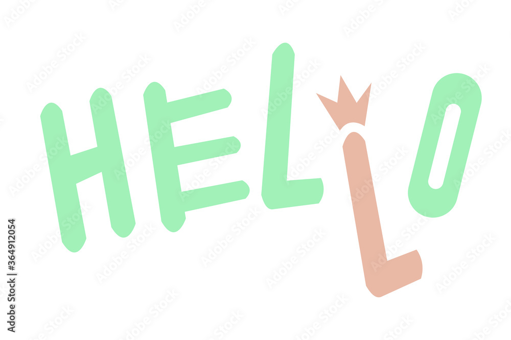 Hello. Lettering for banner, poster and sticker concept with text Hello. Icon message Hello on white background, cute style. Calligraphic simple logo. Vector Illustration Hello. Lettering for banner, poster and sticker concept with text Hello. Icon message Hello on white background, cute style. Calligraphic simple logo. Vector Illustration