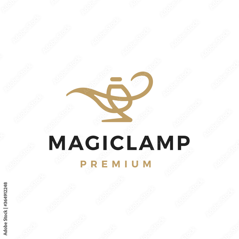 magic lamp logo vector icon illustration Stock Vector | Adobe Stock