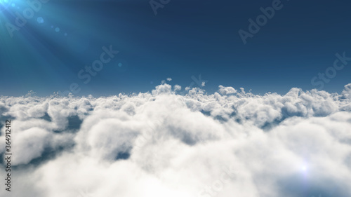 fly above big clouds, 3d illustration render © aleksandar nakovski