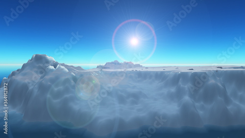 Fotografia Ice berg on see 3d render