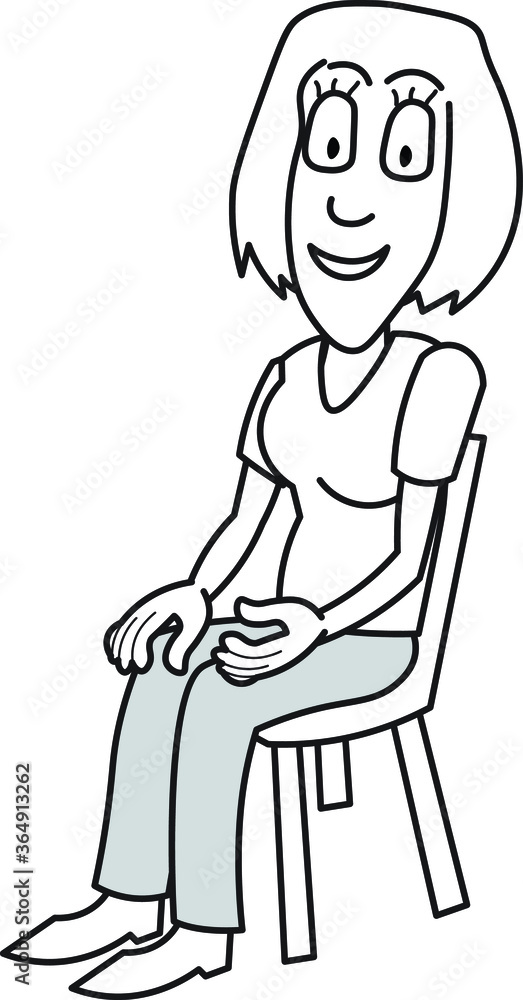casual woman sitting on a chair home office outdoor indoor looking patiently politely strange feeling casual woman sitting on a chair home office outdoor indoor looking patiently politely strange feeling