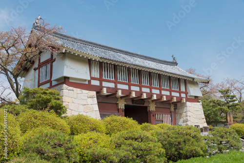 Fushimi Castle (Fushimi-Momoyama Castle) in Fushimi, Kyoto, Japan. The current structure is a 1964 replica of the original built by Toyotomi Hideyoshi.