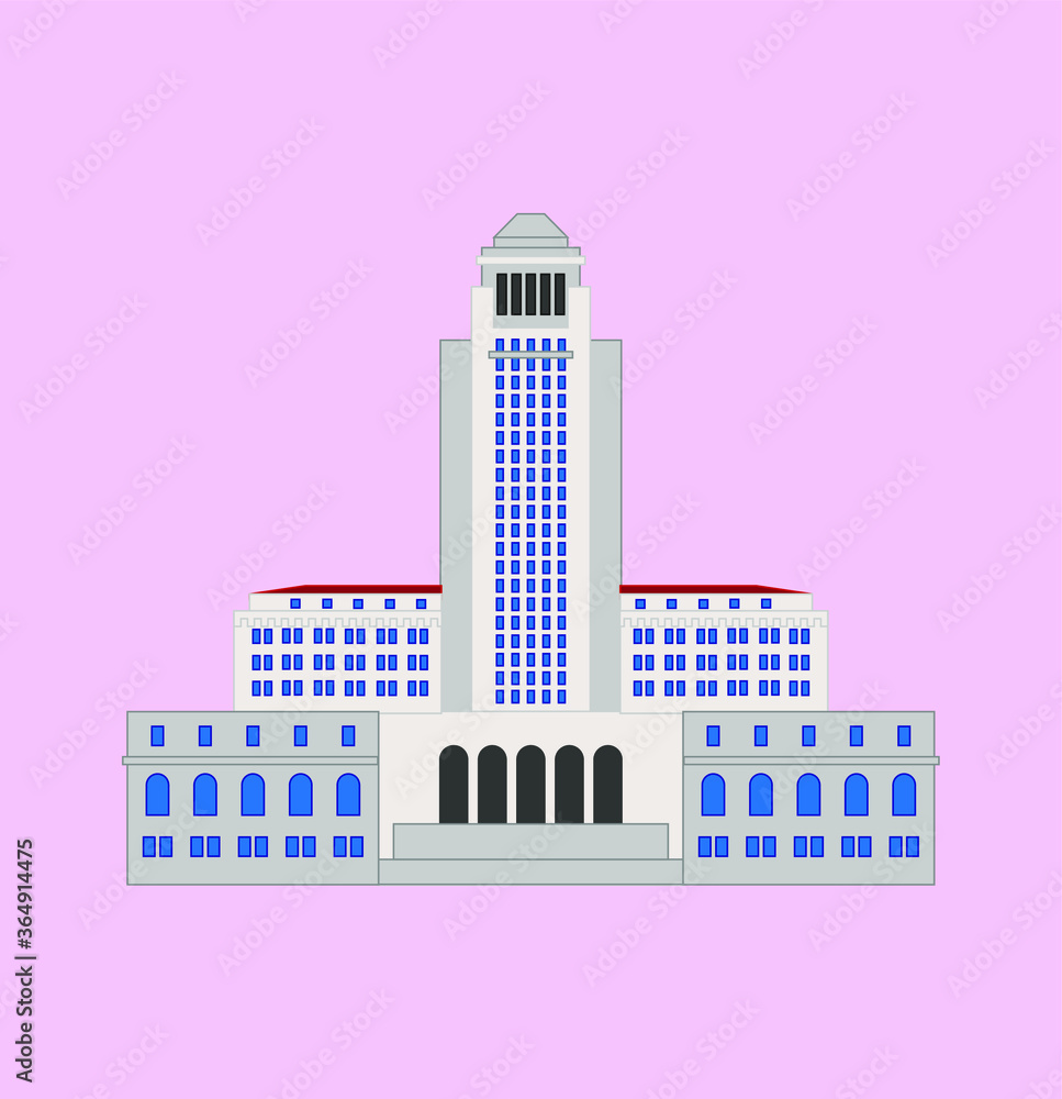 Los Angeles City Hall. illustration for web and mobile design. Los Angeles City Hall. illustration for web and mobile design.
