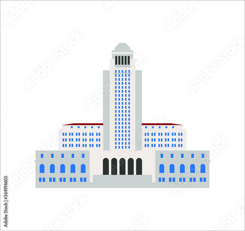 Los Angeles City Hall. illustration for web and mobile design.