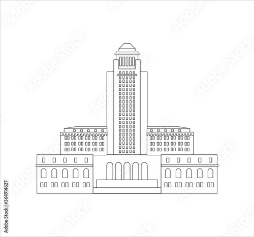 Los Angeles City Hall. illustration for web and mobile design.