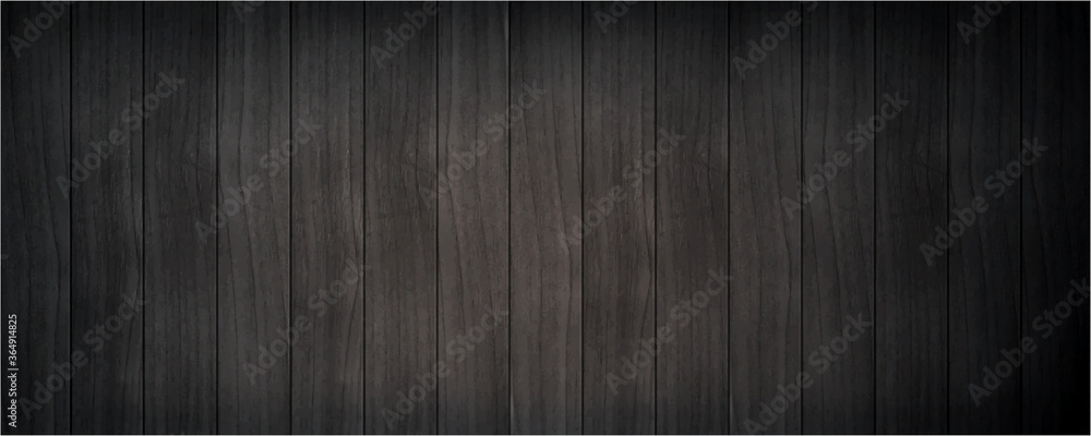 Wood texture, vector illustration. Natural Dark Wooden Background. - obrazy, fototapety, plakaty 