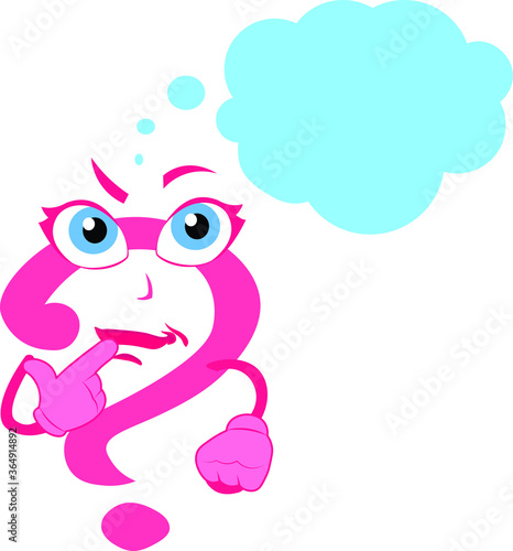 Dearest lady famous funny cartoon amazing question mark lady character woman girl sexy thinking with a thought bubble