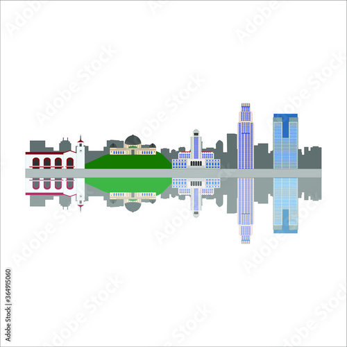 Los Angeles city skyline in United States. illustration for web and mobile design.