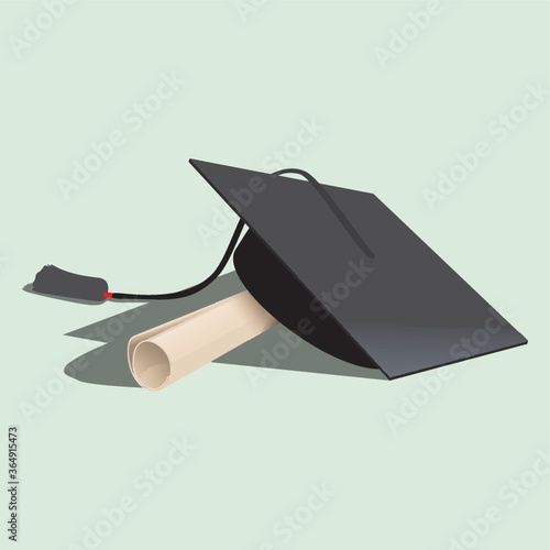 graduation hat and certificate