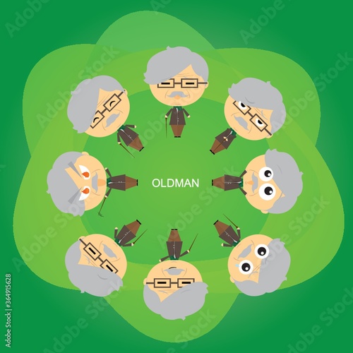 circle of old men with expression