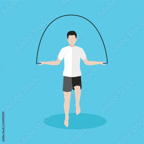 man skipping