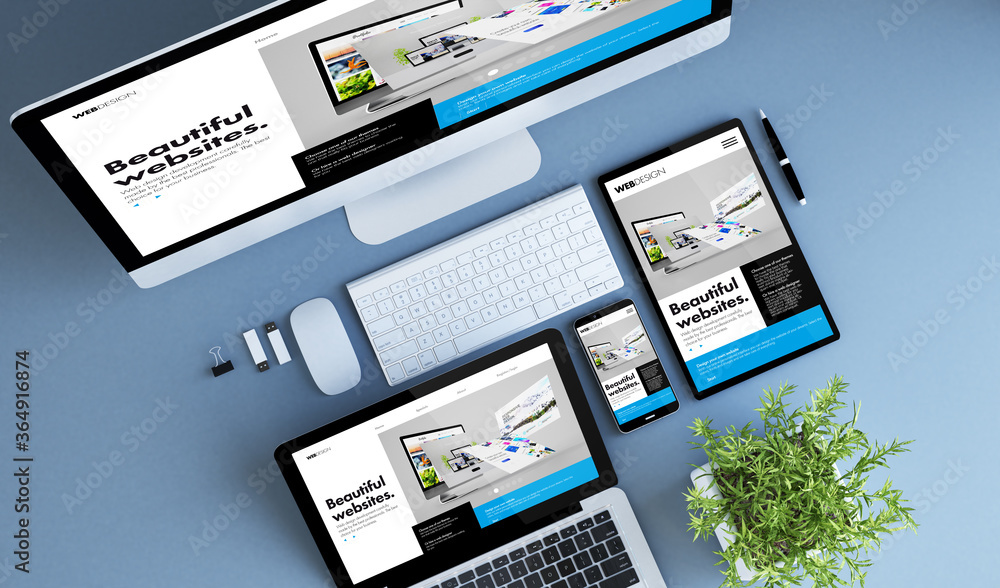top view blue devices website builder top view blue devices website builder