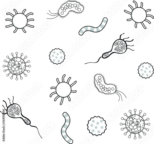 Germs causes human disease bacteria virus fungus microscopic medical pathogen and microbes fungi