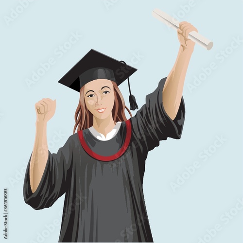 girl with graduation certificate