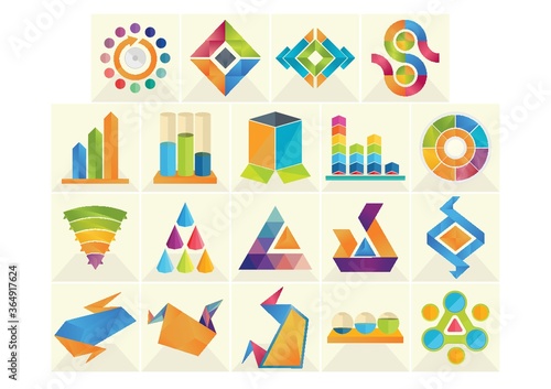 set of abstract design element