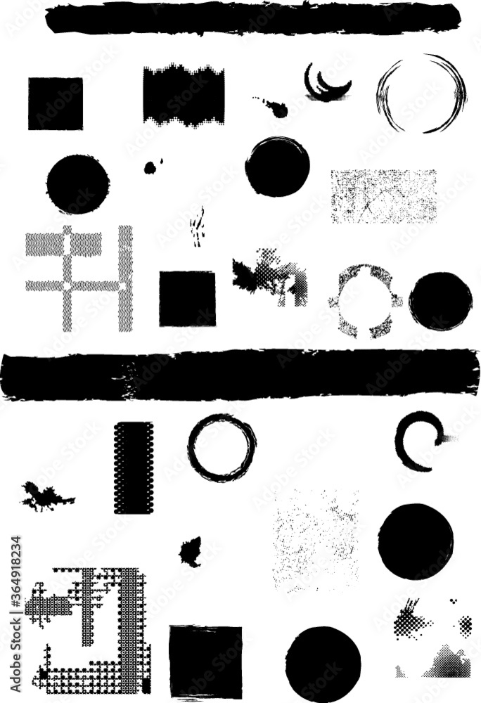 Obraz premium Grunge Elements for your Design . Banners, Stamps, Logos, Icons, Labels and Badges Set.