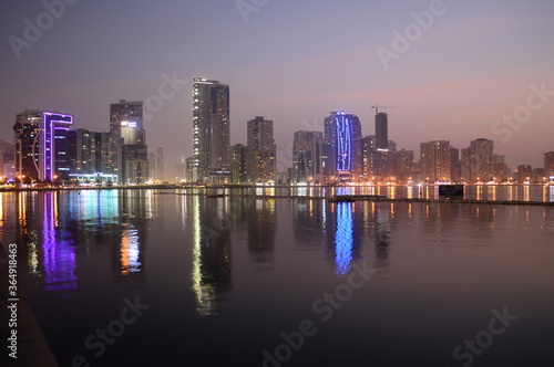Sharjah skyline at night © Sergey Kravchuk