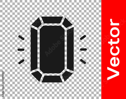 Black Diamond icon isolated on transparent background. Jewelry symbol. Gem stone. Vector.