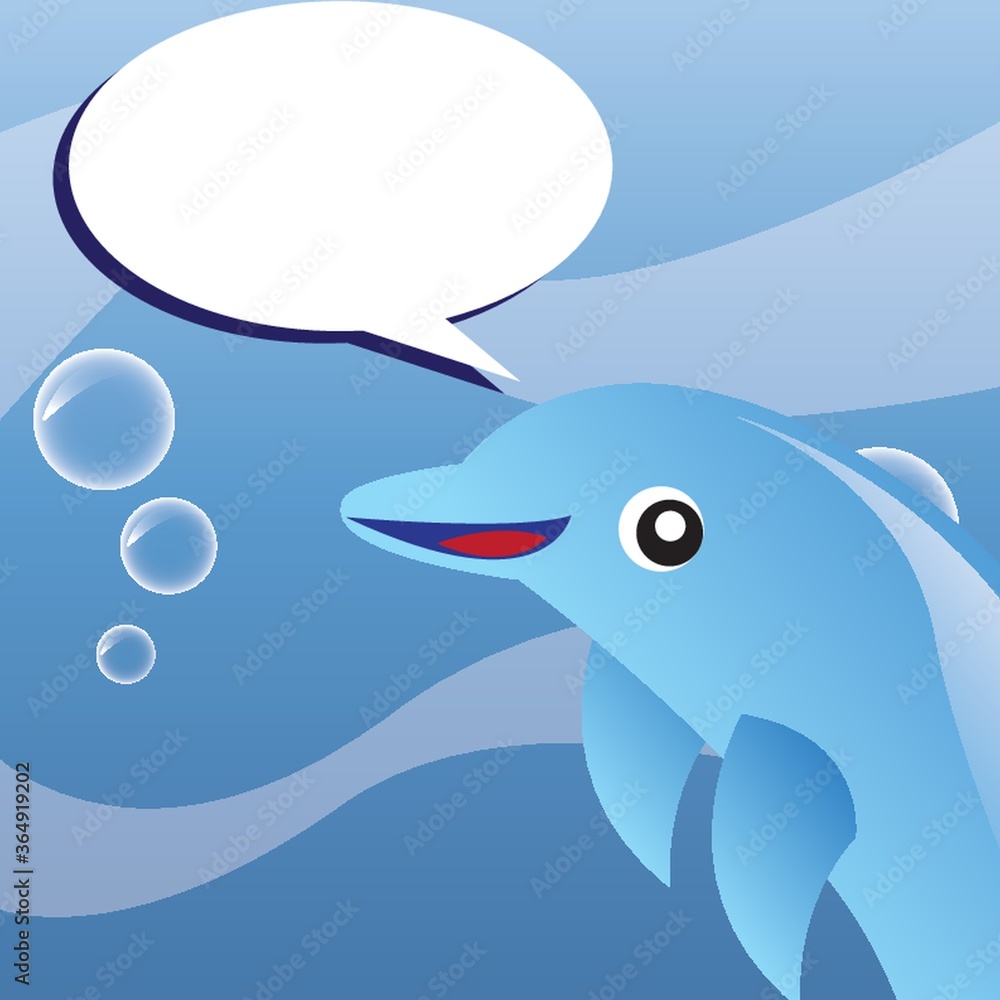 Fototapeta premium dolphin with speech bubble