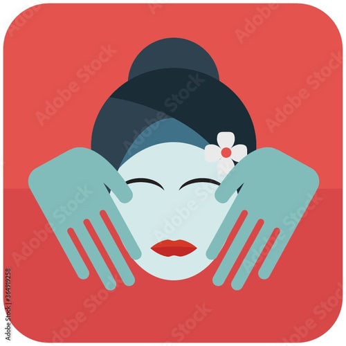 woman taking facial massage treatment
