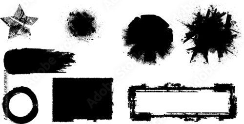 Grunge Elements for your Design . Banners, Stamps, Logos, Icons, Labels and Badges Set.
