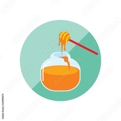 honey jar with dipper