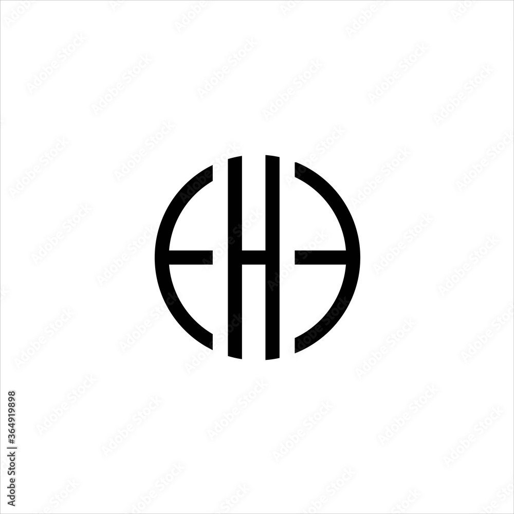 initial letter logo EHE inside circle shape, rounded uppercase black monogram , letter ehe logo combination , logo circle letter ehe initial letter logo EHE inside circle shape, rounded uppercase black monogram , letter ehe logo combination , logo circle letter ehe